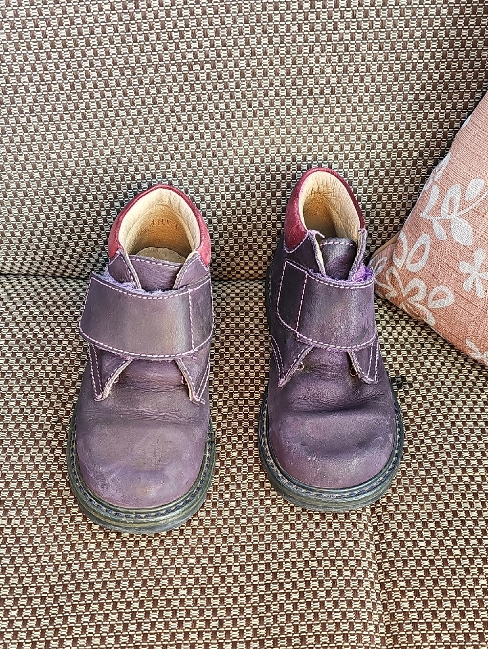 Kids Elefanten Purple Leather Suede Hook-and-Loop Strap Boots 9.5 Toddler